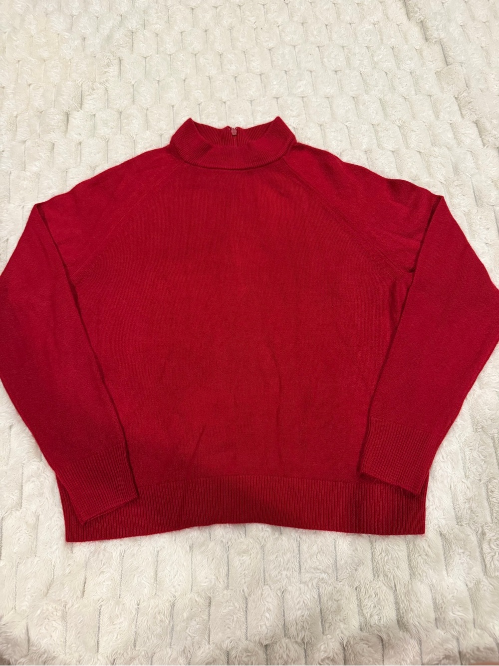 Karen Scott Red Mock Neck Sweater